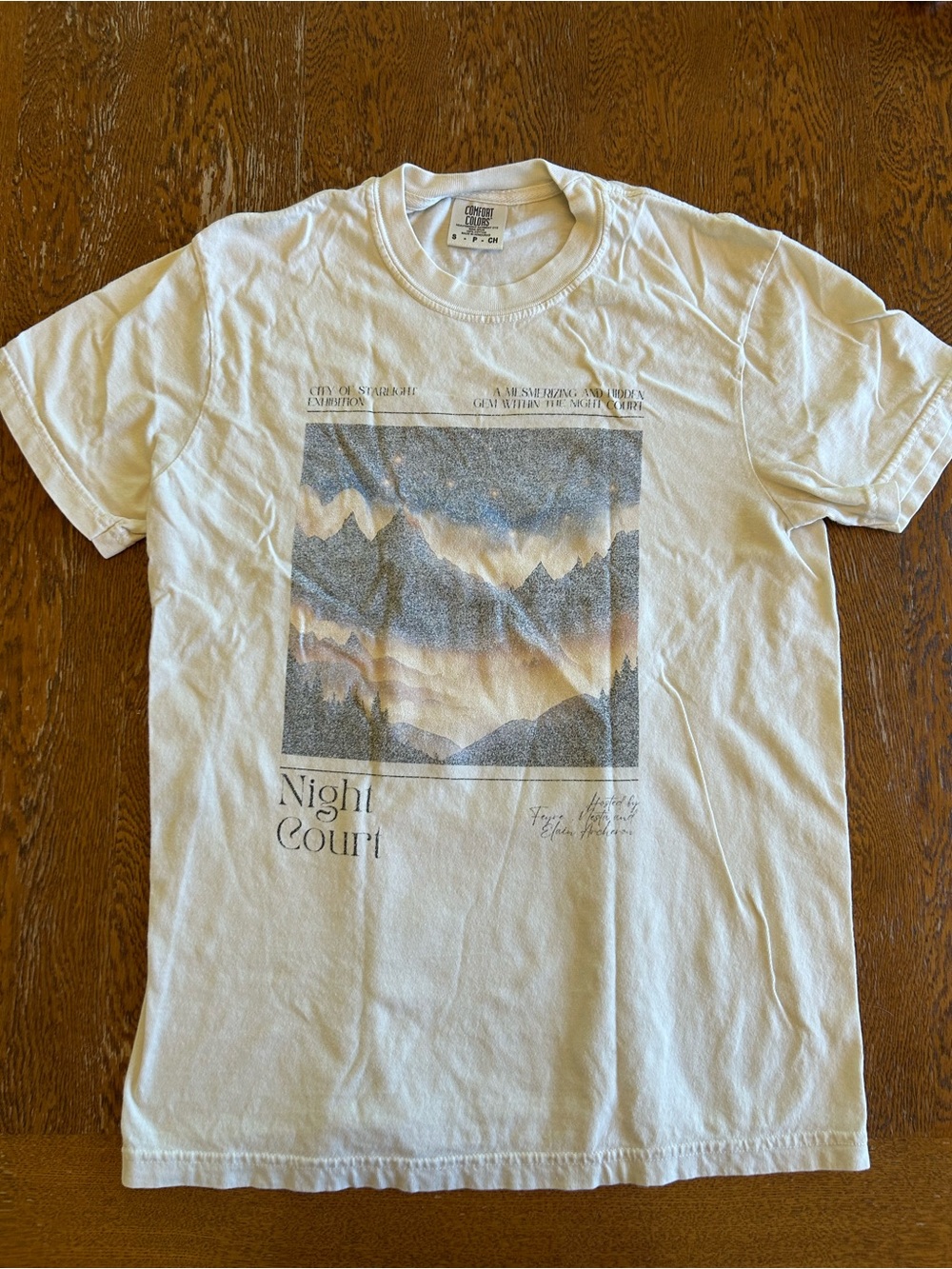 ACOTAR Night Court Comfort Colors Graphic Crew Neck T-Shirt - Cream